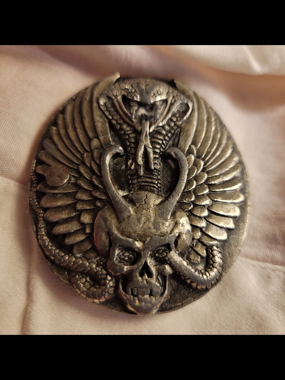 Vintage Indiana Metal Craft Round Belt Buckle